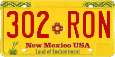 NM license plate 302RON