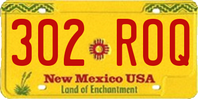 NM license plate 302ROQ