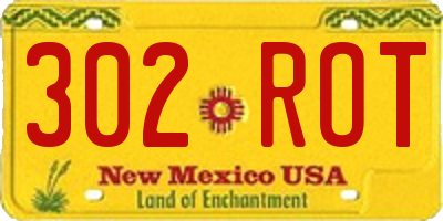 NM license plate 302ROT