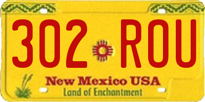NM license plate 302ROU