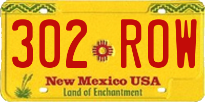 NM license plate 302ROW