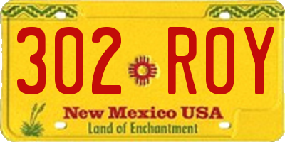 NM license plate 302ROY