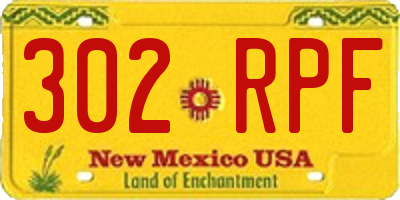 NM license plate 302RPF
