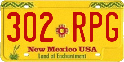 NM license plate 302RPG
