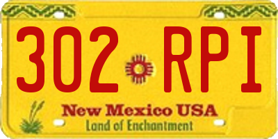 NM license plate 302RPI