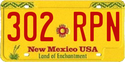 NM license plate 302RPN