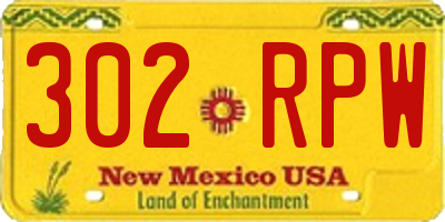 NM license plate 302RPW
