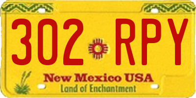 NM license plate 302RPY
