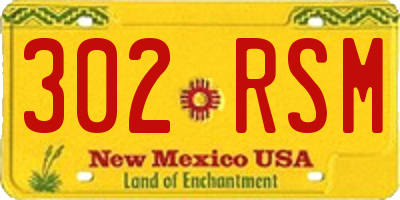 NM license plate 302RSM