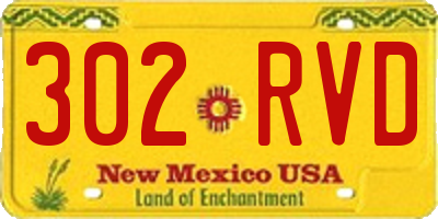 NM license plate 302RVD