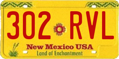NM license plate 302RVL