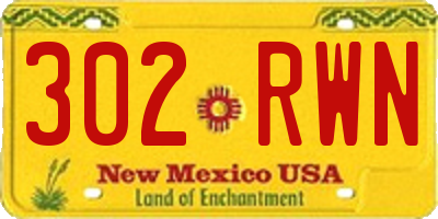 NM license plate 302RWN