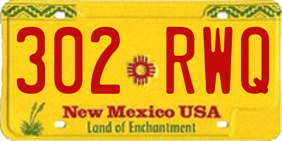 NM license plate 302RWQ
