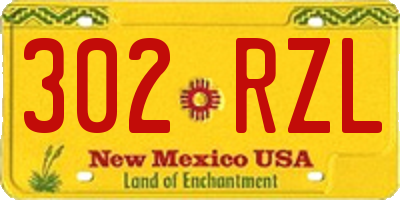 NM license plate 302RZL
