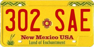 NM license plate 302SAE