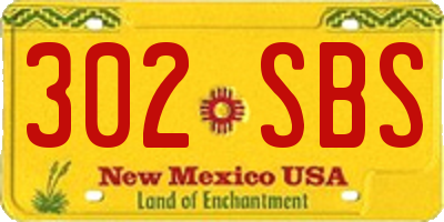 NM license plate 302SBS