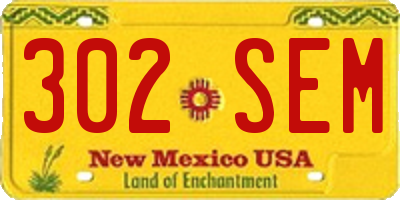 NM license plate 302SEM
