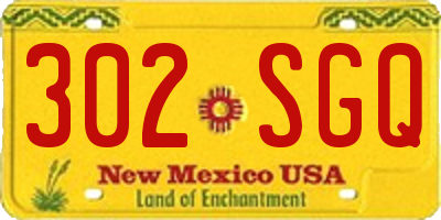 NM license plate 302SGQ