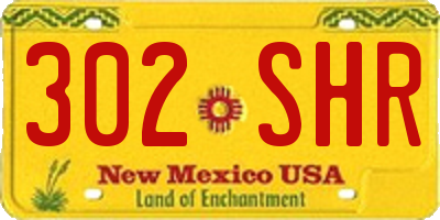 NM license plate 302SHR