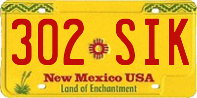 NM license plate 302SIK