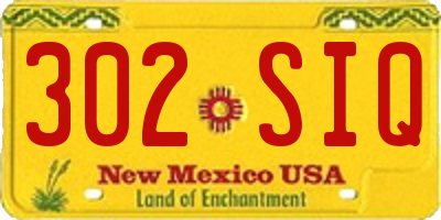 NM license plate 302SIQ