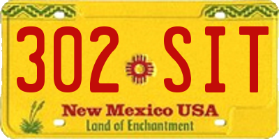 NM license plate 302SIT