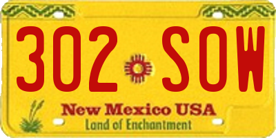 NM license plate 302SOW