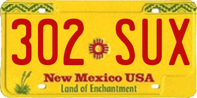 NM license plate 302SUX