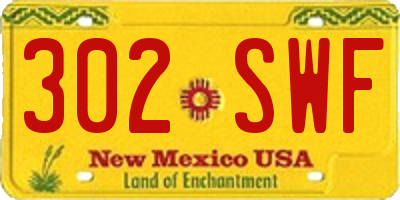 NM license plate 302SWF