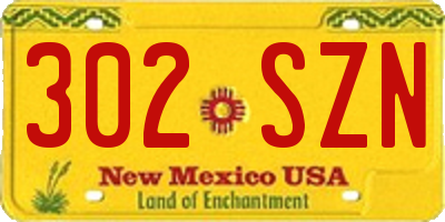 NM license plate 302SZN