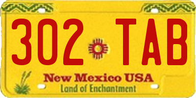 NM license plate 302TAB