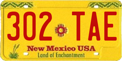NM license plate 302TAE