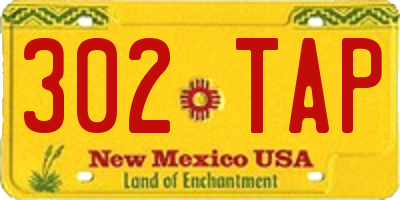 NM license plate 302TAP
