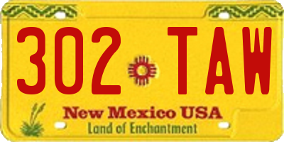 NM license plate 302TAW