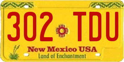 NM license plate 302TDU