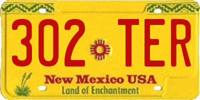 NM license plate 302TER