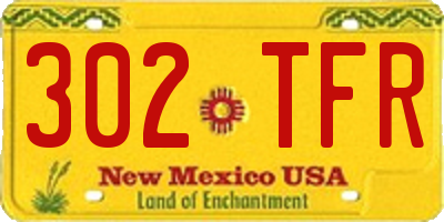 NM license plate 302TFR
