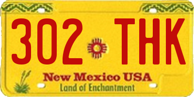 NM license plate 302THK