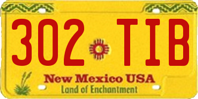 NM license plate 302TIB