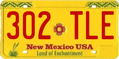 NM license plate 302TLE