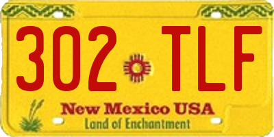 NM license plate 302TLF