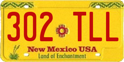 NM license plate 302TLL