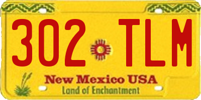 NM license plate 302TLM