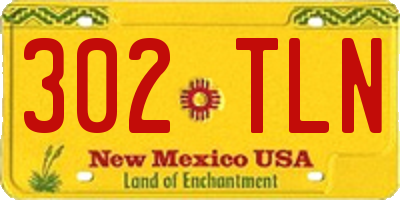 NM license plate 302TLN