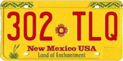 NM license plate 302TLQ