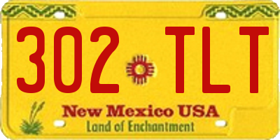 NM license plate 302TLT