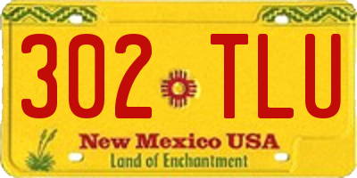 NM license plate 302TLU