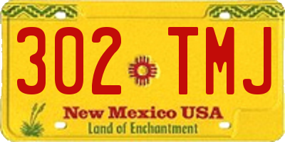 NM license plate 302TMJ