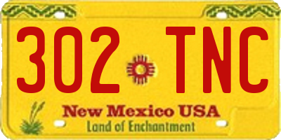 NM license plate 302TNC
