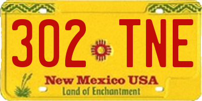 NM license plate 302TNE